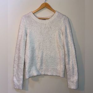 Fluffy white sweater